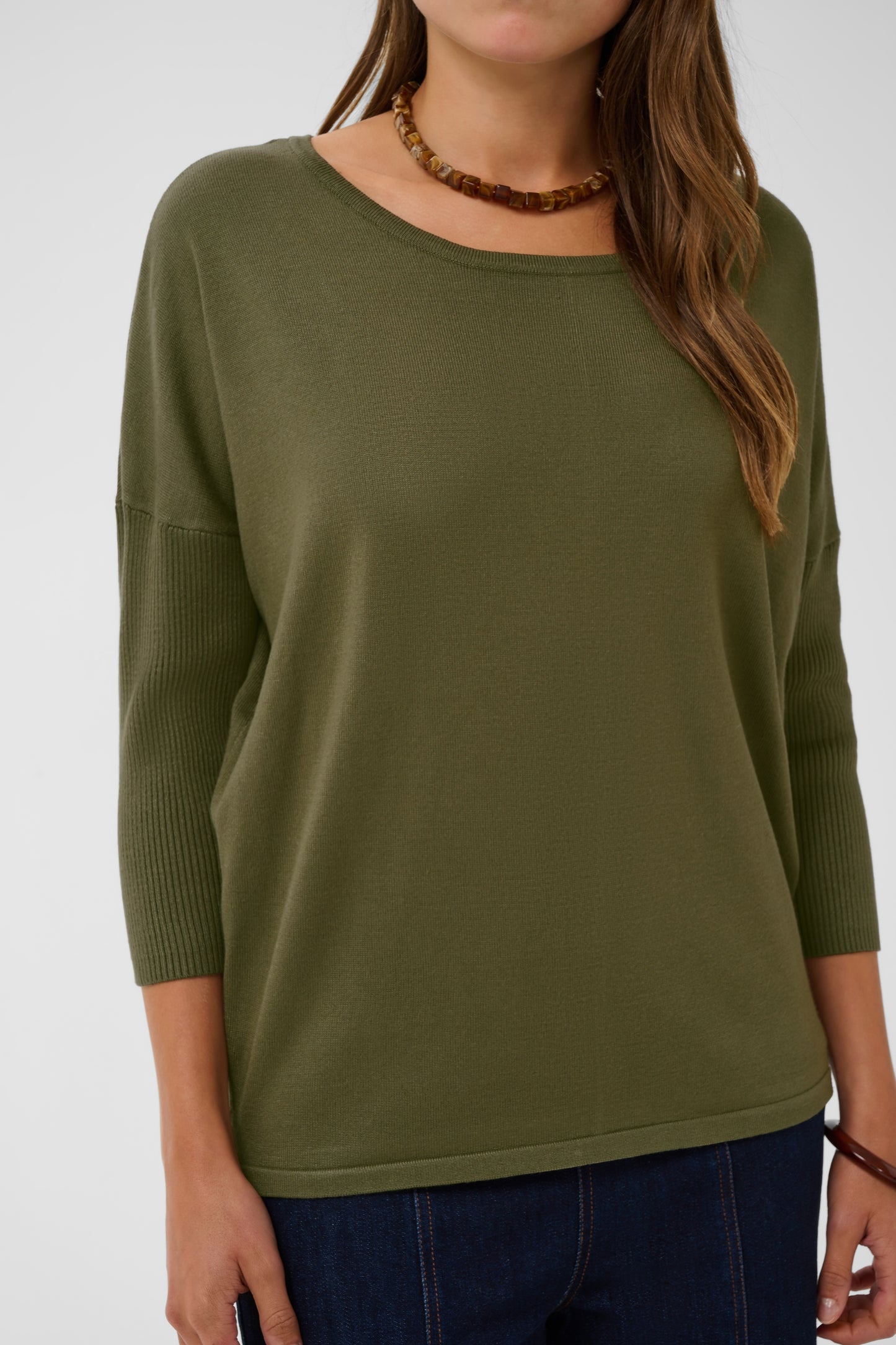 Mila R-Neck Pullover by Saint Tropez Basics SAINT TROPEZ