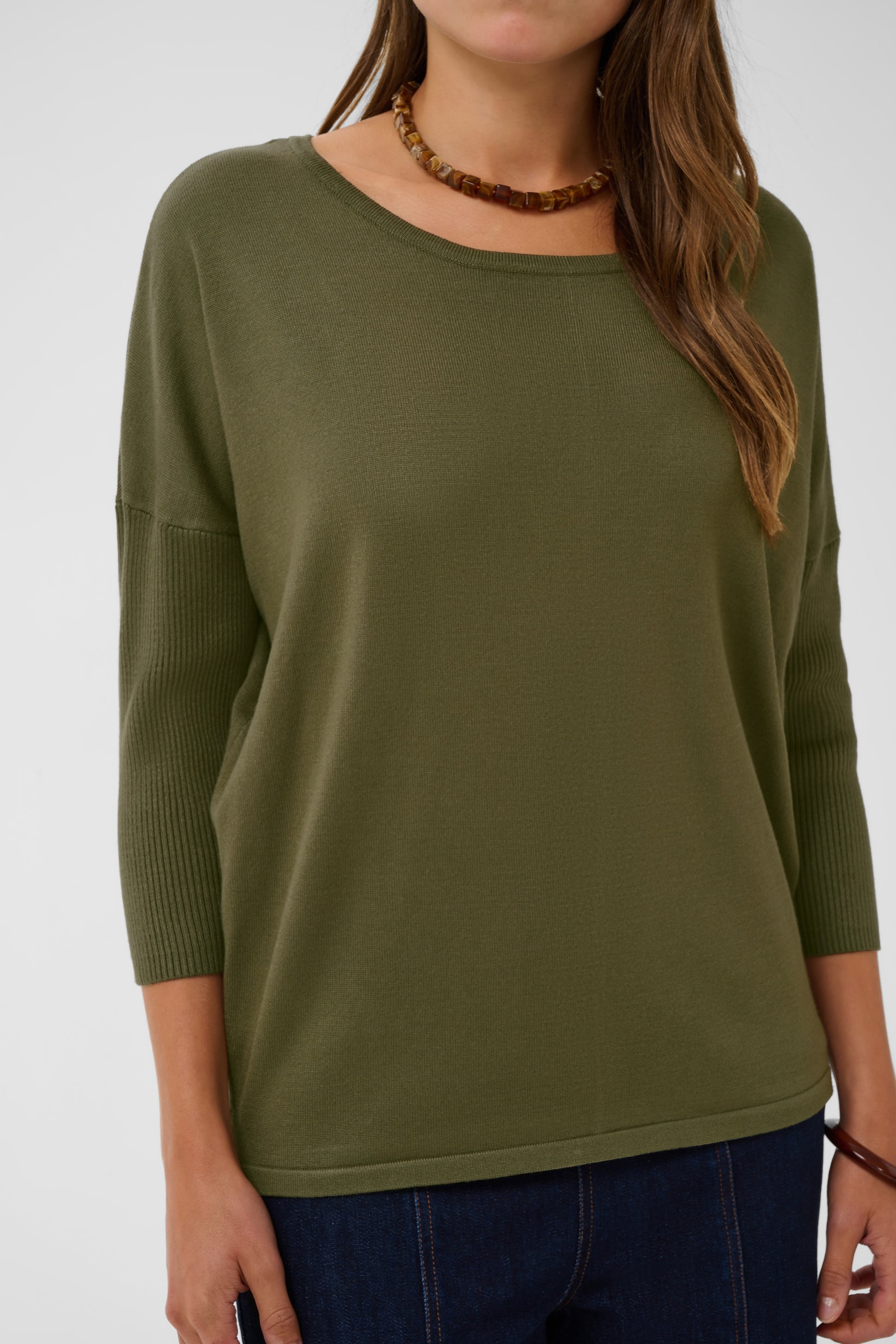 Mila R-Neck Pullover by Saint Tropez Basics SAINT TROPEZ