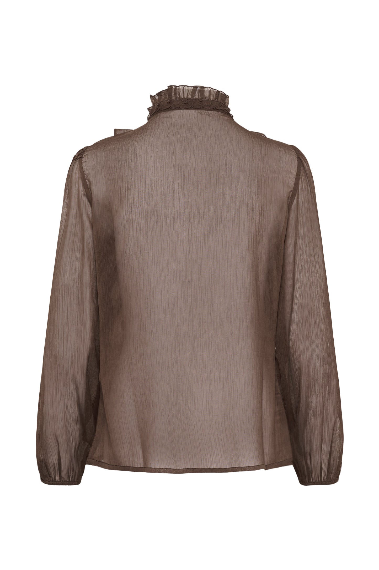 Lilja Ruffle Blouse in Chocolate Brown by Saint Tropez