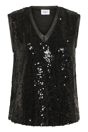 Nuciana Sleeveless Sparkle by Saint Tropez Apparel Saint Tropez Black