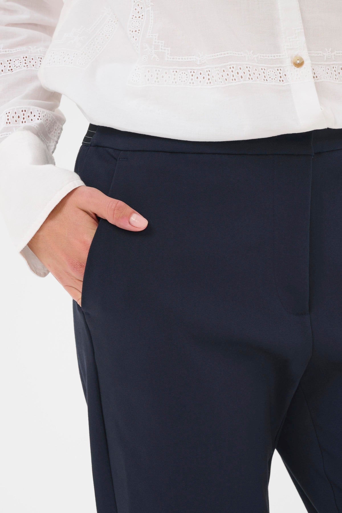 Ossa Tailored Trousers by Saint Tropez Trousers & Pants Saint Tropez Night Sky