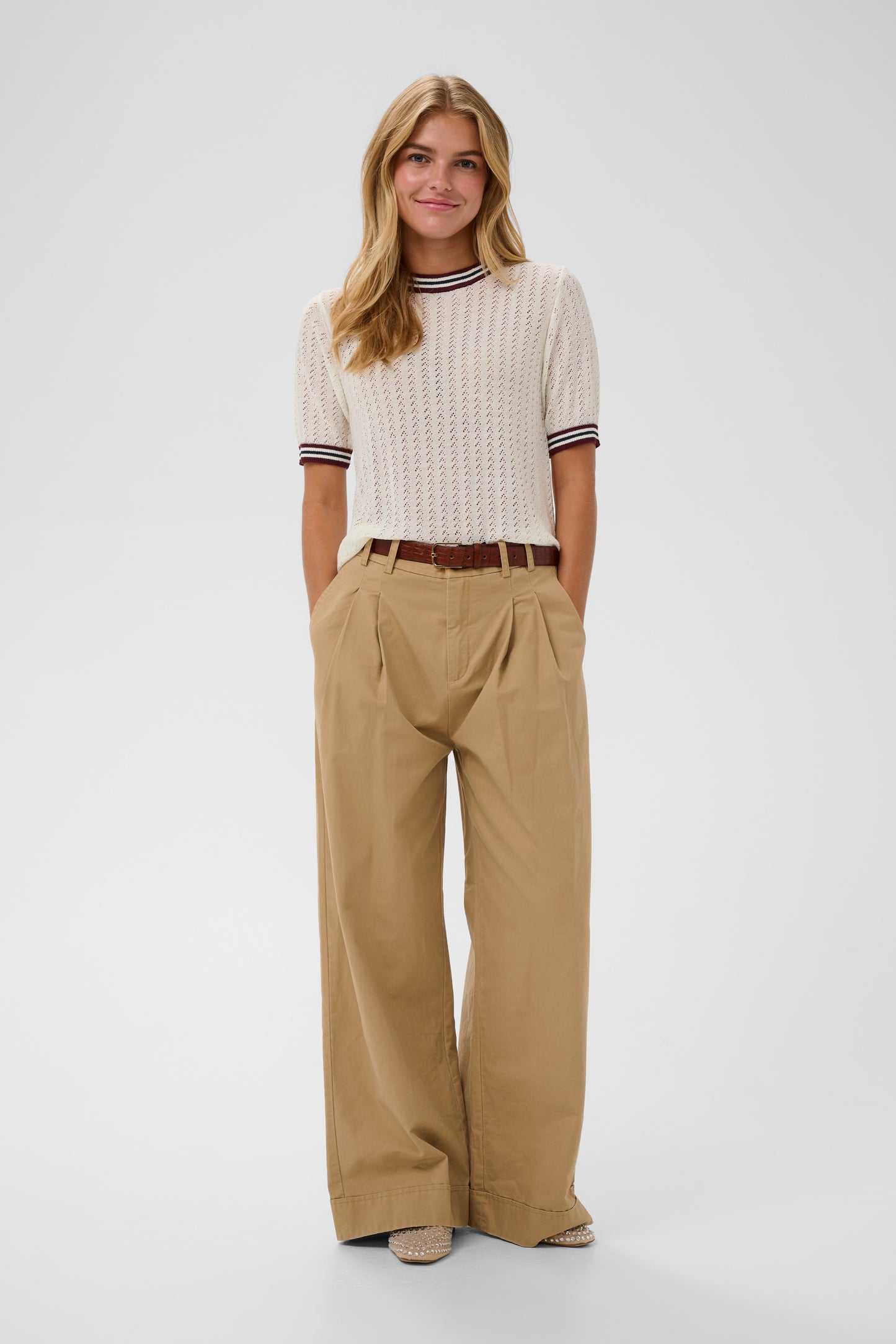 Porsha S/S Knit T by Saint Tropez Tee Shirt Saint Tropez