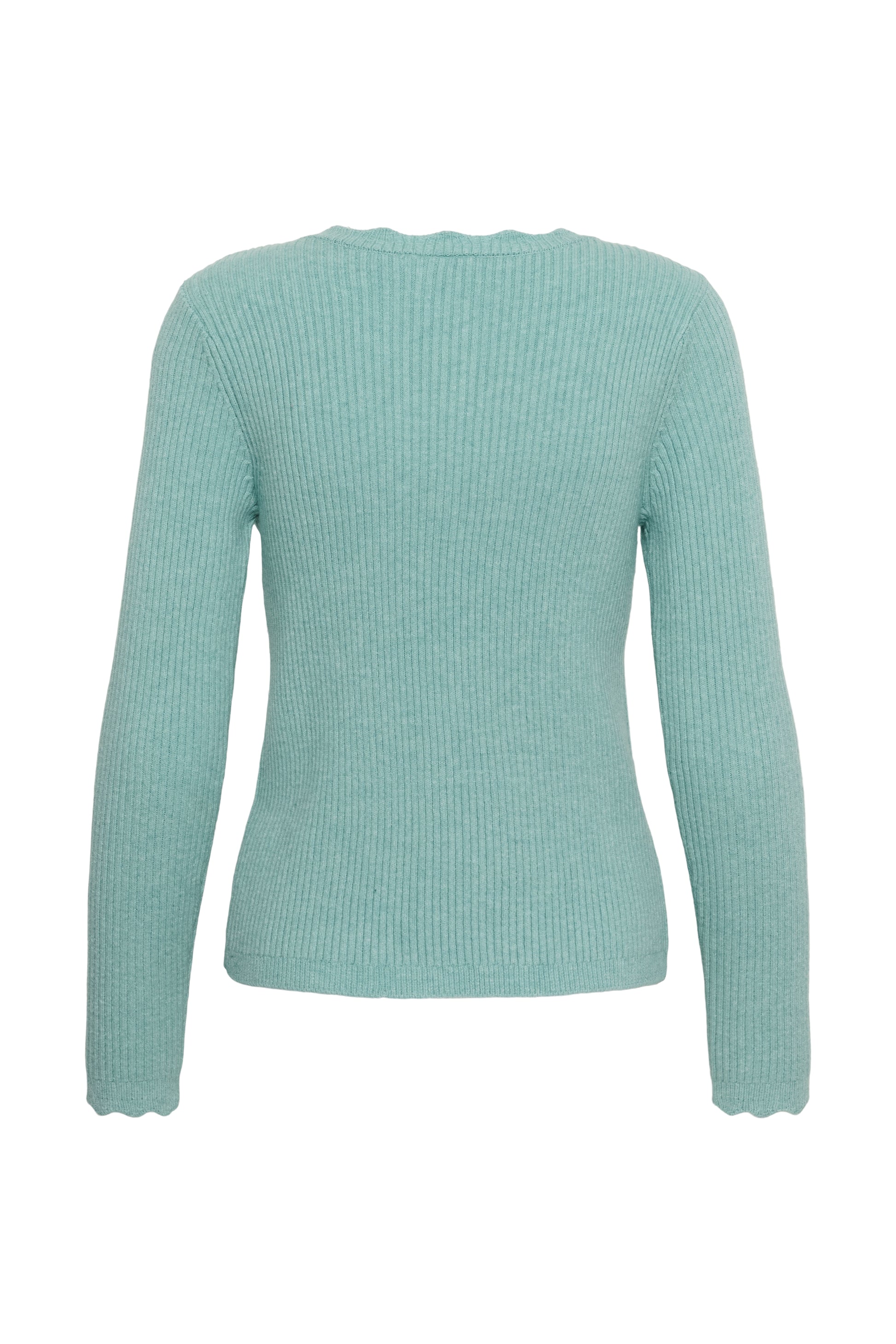 Scolloped Trim Cardigan by Saint Tropez Tops SAINT TROPEZ