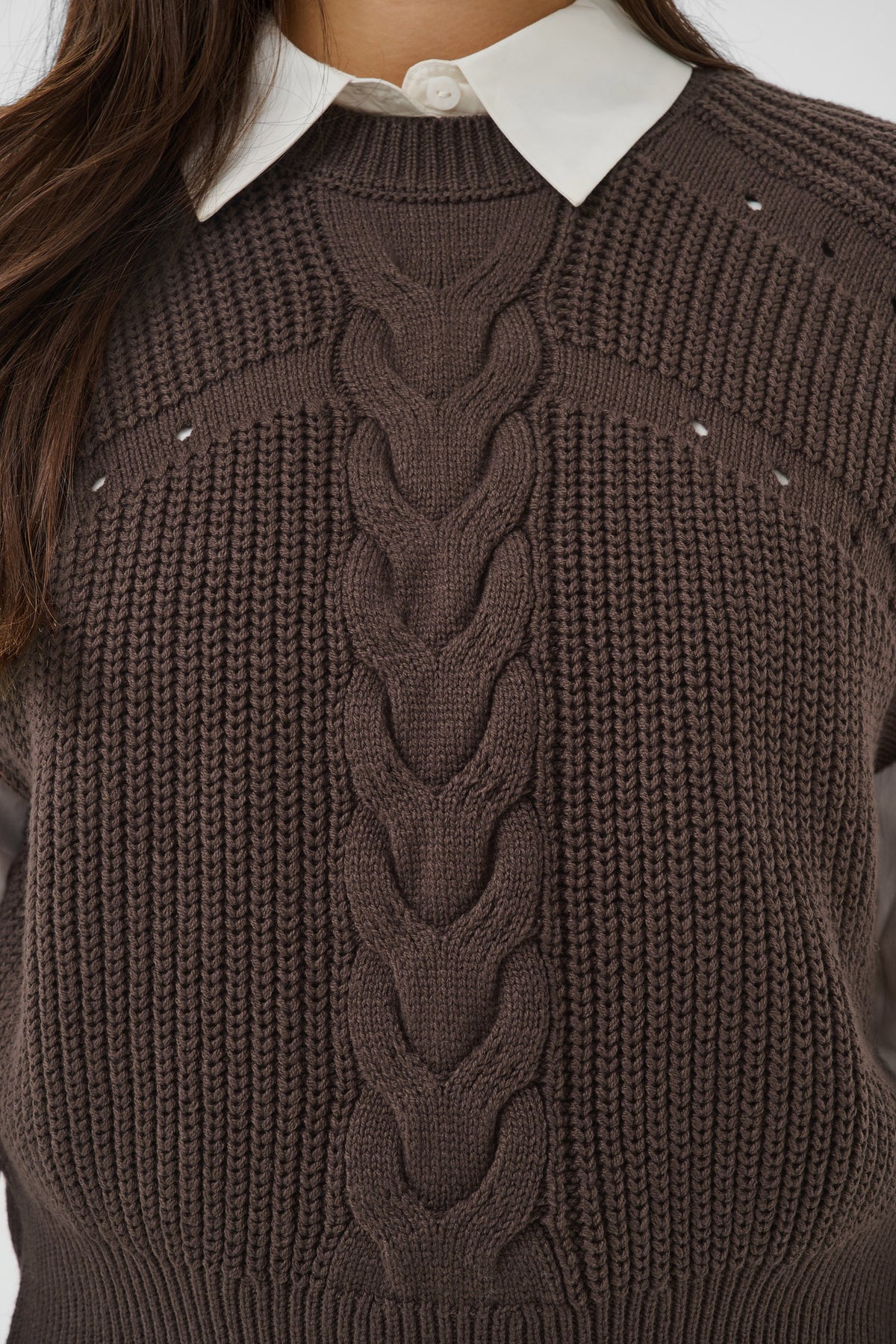 Trune Knit Waistcoat by Saint Tropez Knitwear & Sweaters SAINT TROPEZ