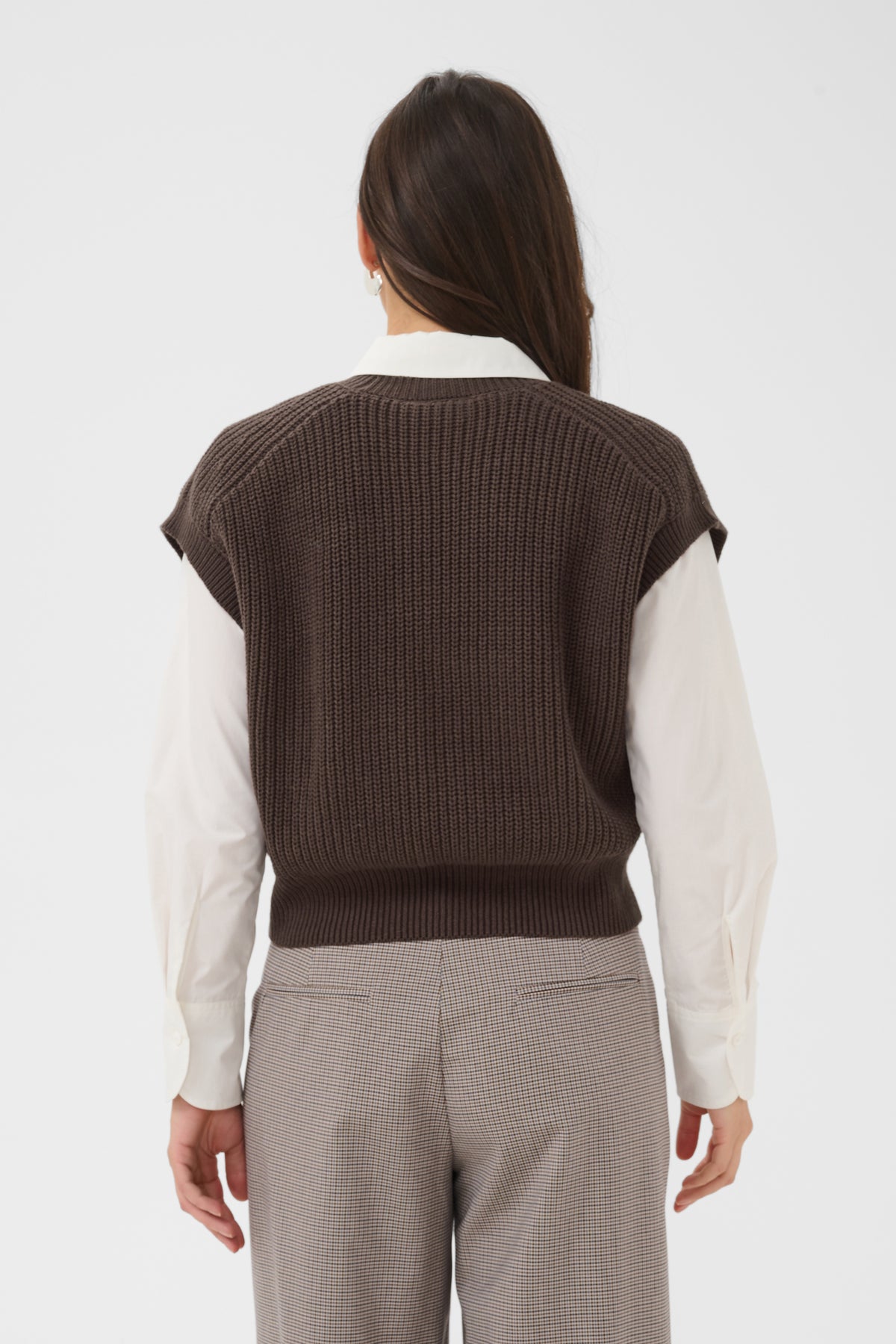 Trune Knit Waistcoat by Saint Tropez Knitwear & Sweaters SAINT TROPEZ
