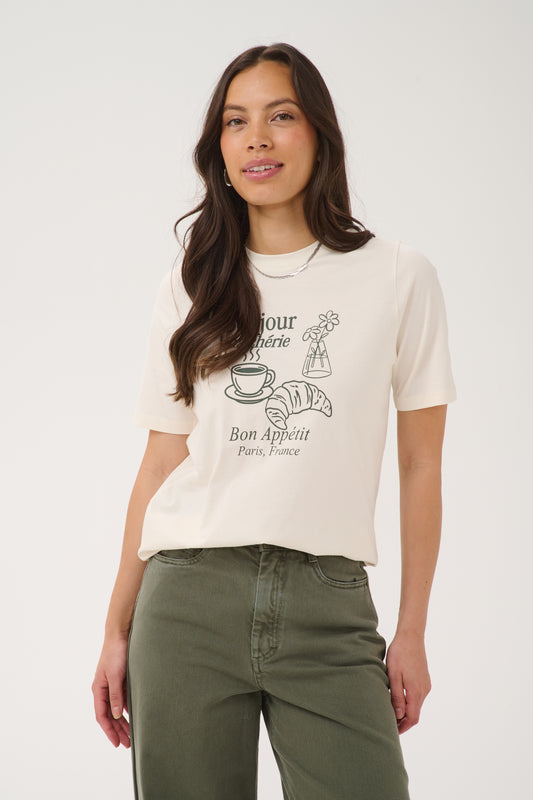 Tachell Bonjour Graphic T-Shirt by Saint Tropez Tops SAINT TROPEZ