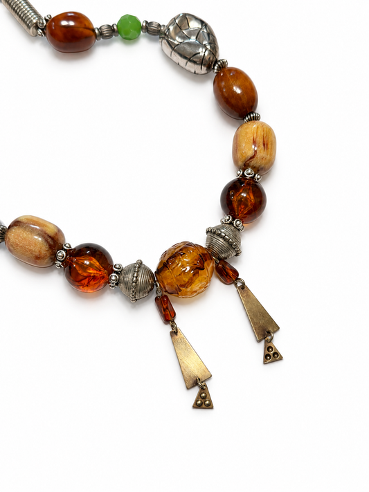 Antique Resin & Wood Necklace by Rhondi Rocks Jewelry Rhondi Palangio