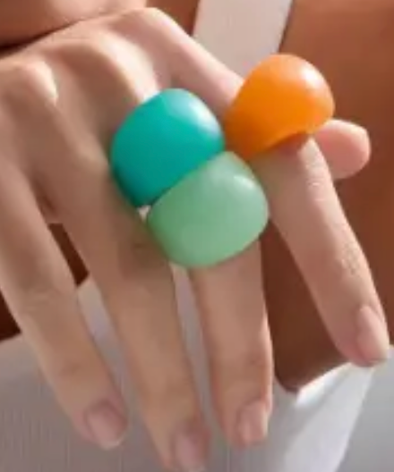 The Resin Dome Solid Ring Jewelry HoopLa Style