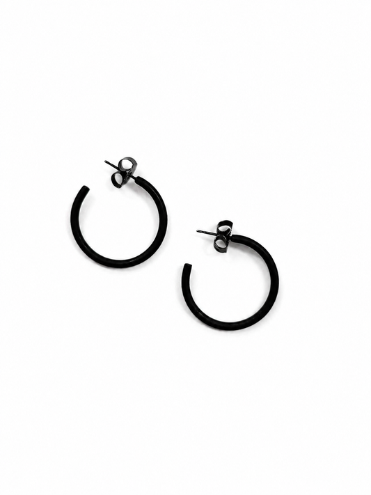 Classic Hoop Earring by Tova Jewelry TOVA Black