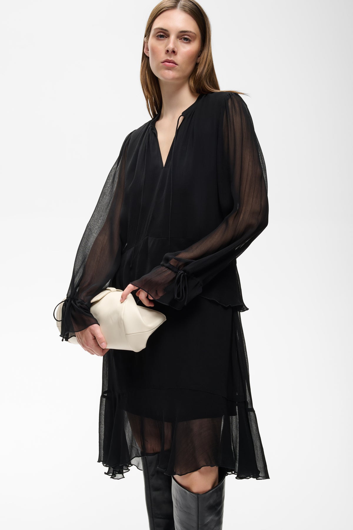 Messie Short Dress by InWear in Black — Cropped Front (500)