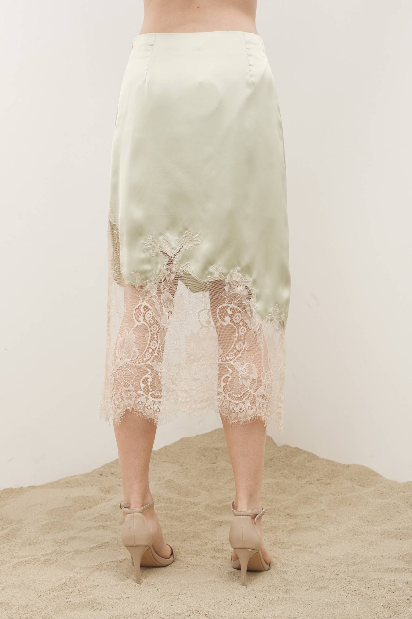 Satin with Lace Skirt by Aaron & Amber