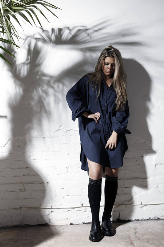 SixtyDays - Boyfriend Oversized Cotton Shirt - Royal Blue