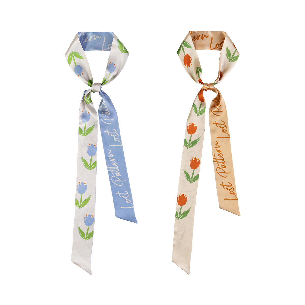 Tulip Silk Skinny Scarf by Lost Pattern NYC