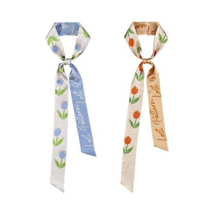 Tulip Silk Skinny Scarf by Lost Pattern NYC