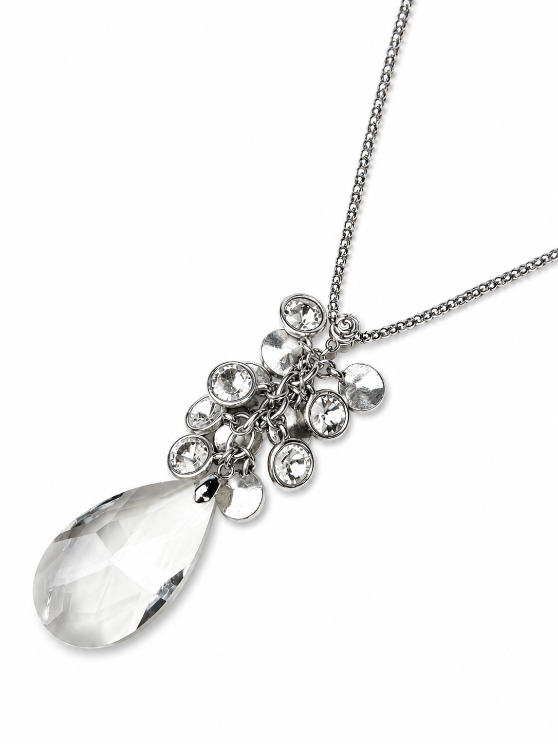 Crystal Drop Necklace Necklace King of Glitz Clear