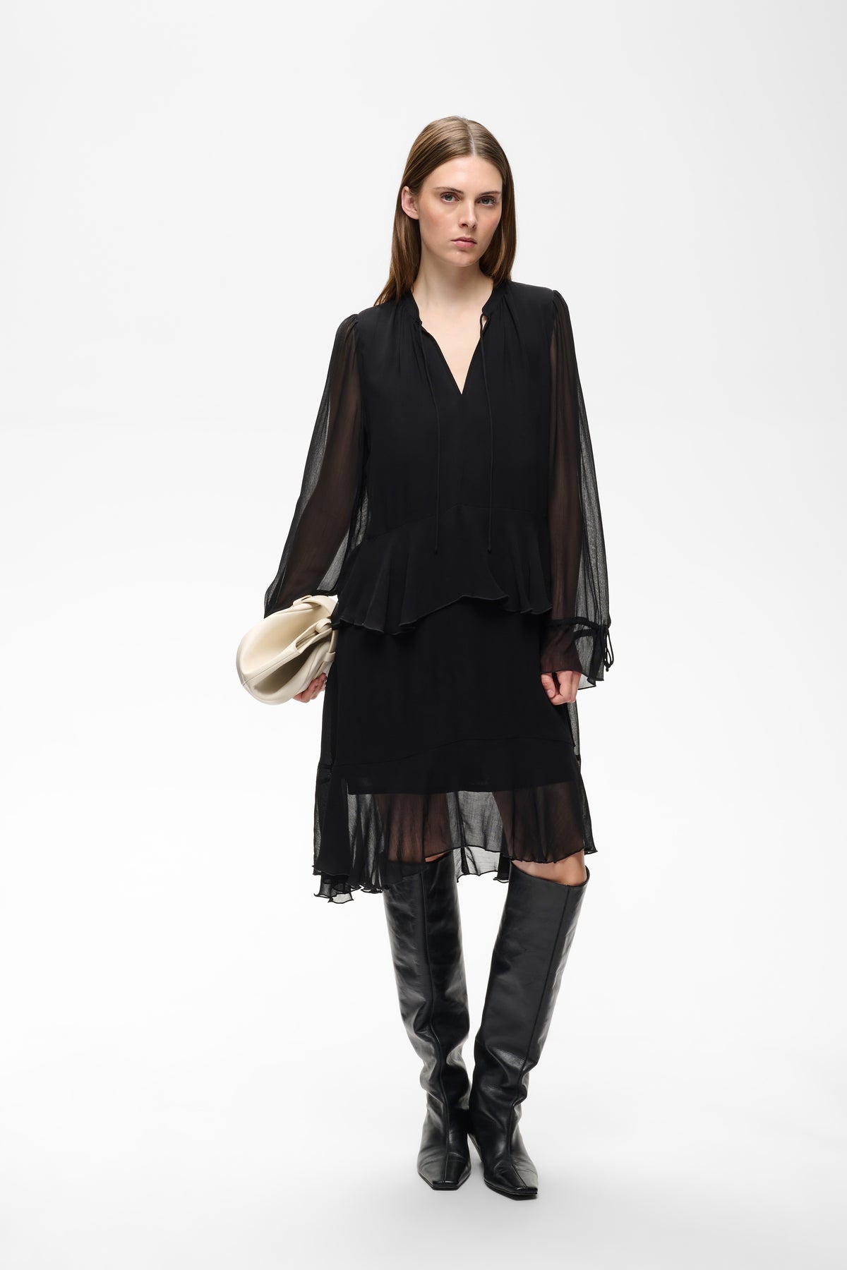 Messie Short Dress by InWear in Black — Lookbook Front (400)