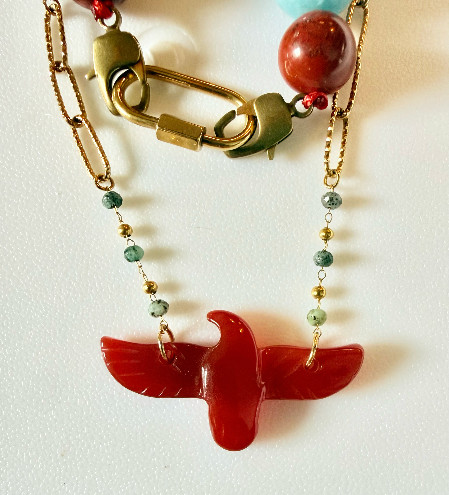 Stone Bird Necklace by HoopLa Jewelry HoopLa