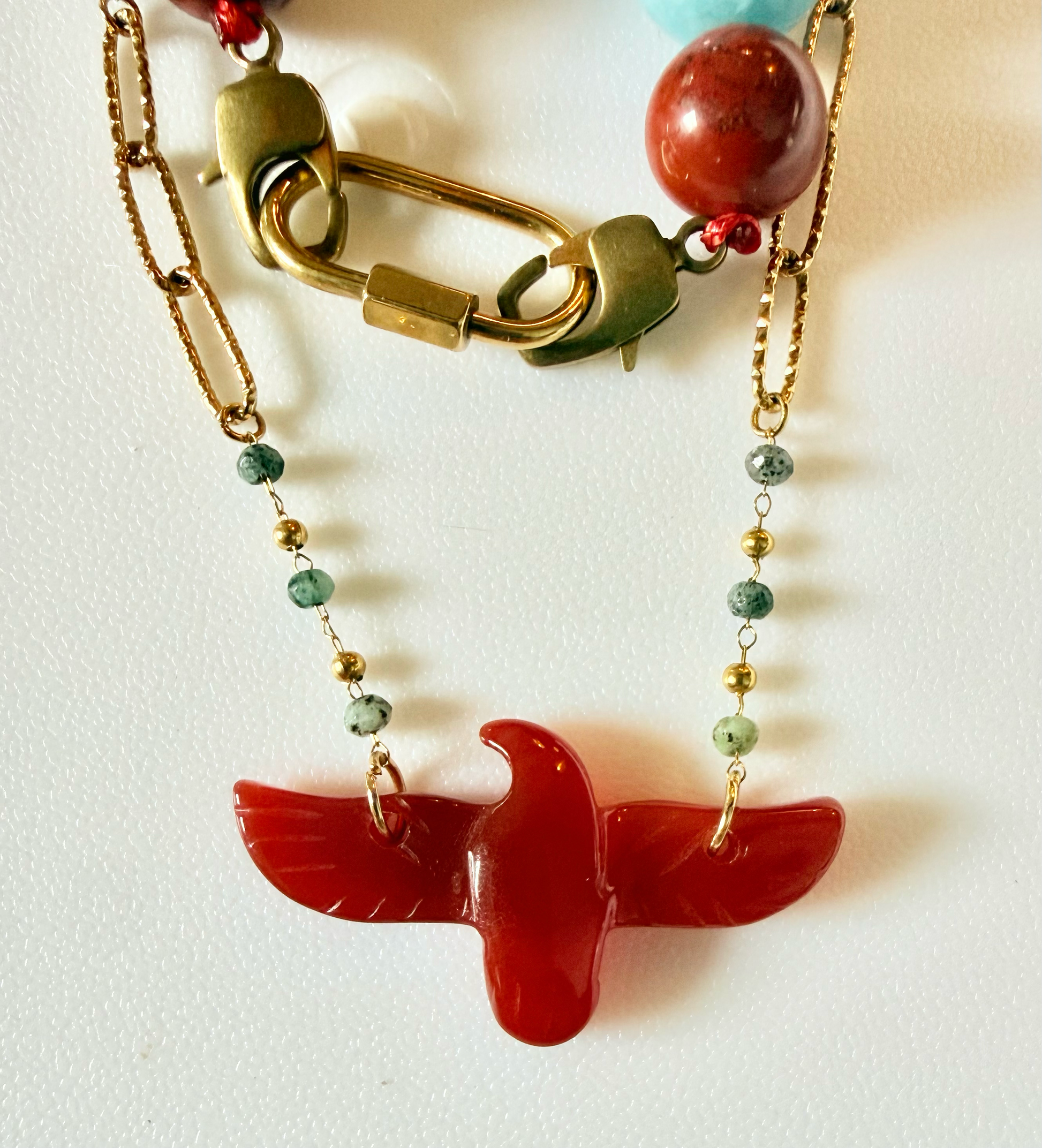 Stone Bird Necklace by HoopLa Jewelry HoopLa