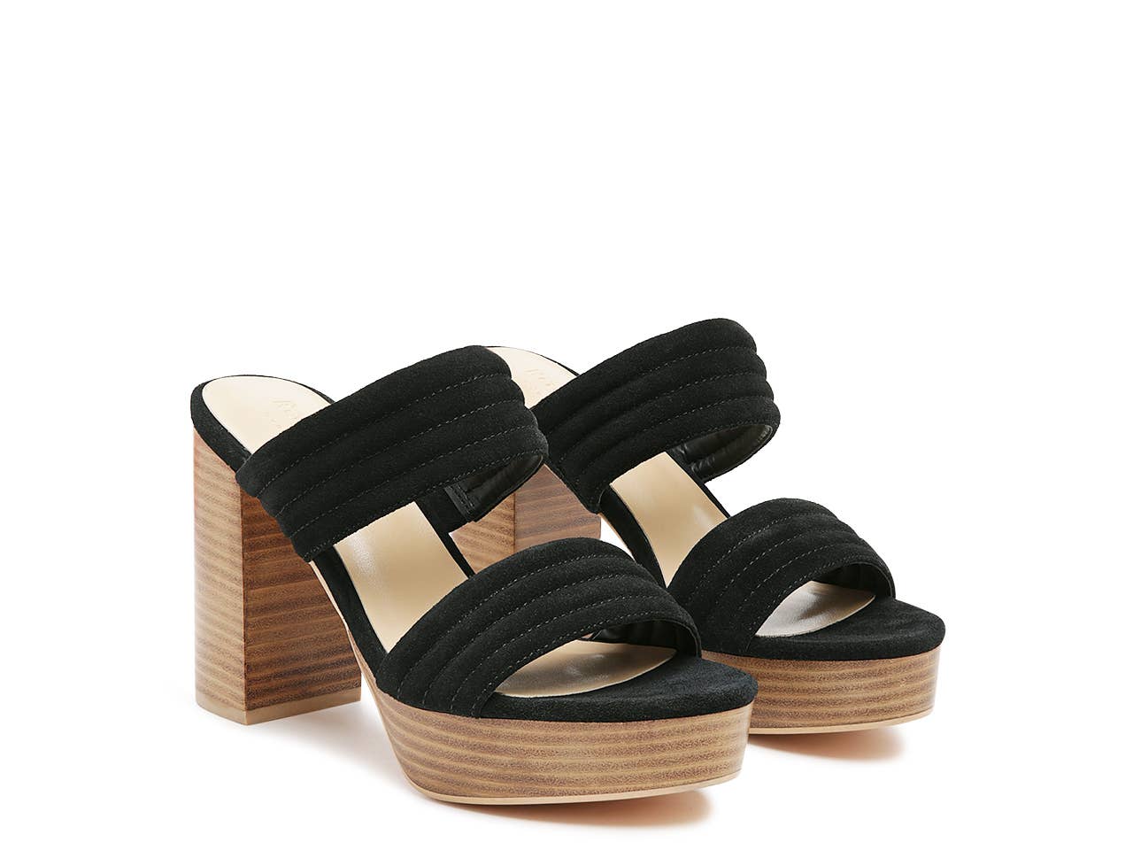 Slip-On Suede Block Heeled Sandal