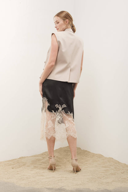 Satin with Lace Skirt by Aaron & Amber