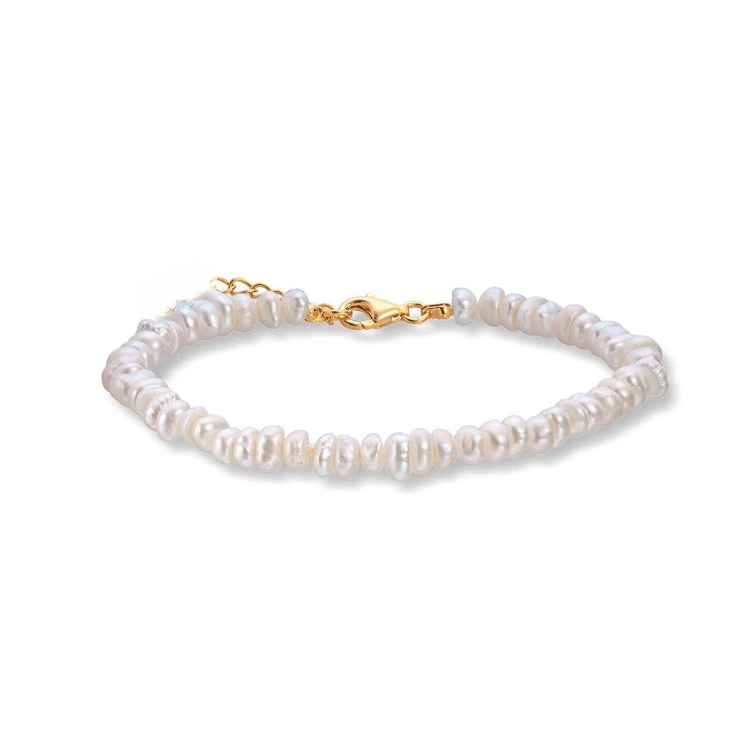 HoopLa - Luna Bloom Dainty Petite Buroque Pearl Bracelet – Steel Bracelet HoopLa