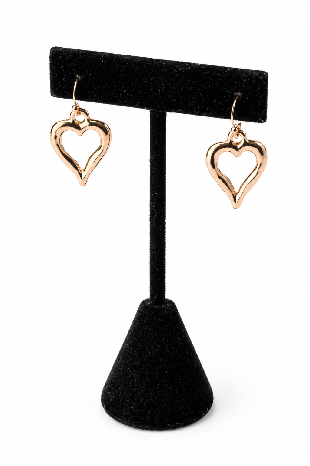 Open Heart Drop Earrings Earrings King of Glitz