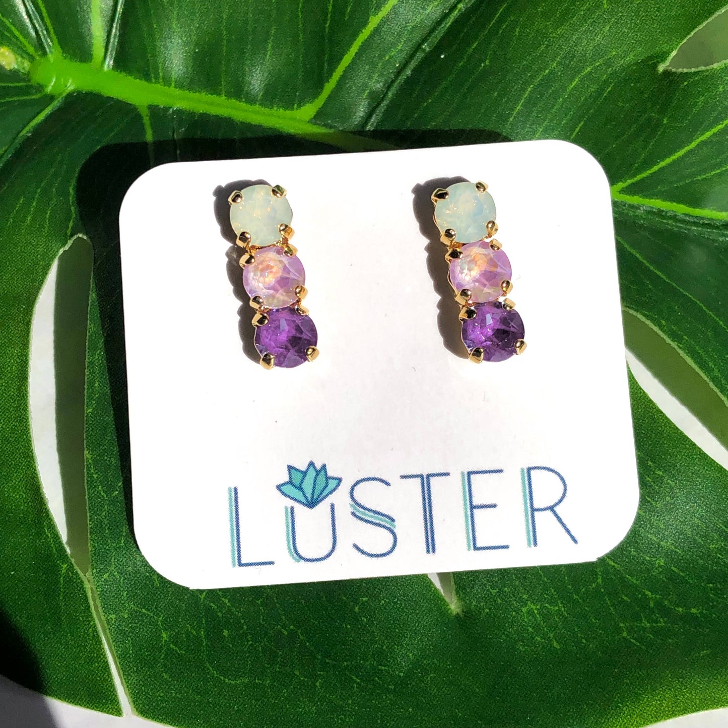 Trio Stick Swarovski Earrings by Luster Jewelry LUSTER