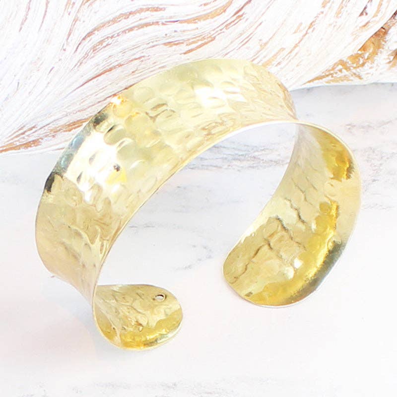 Hammered Metal Cuff - Gold Colour