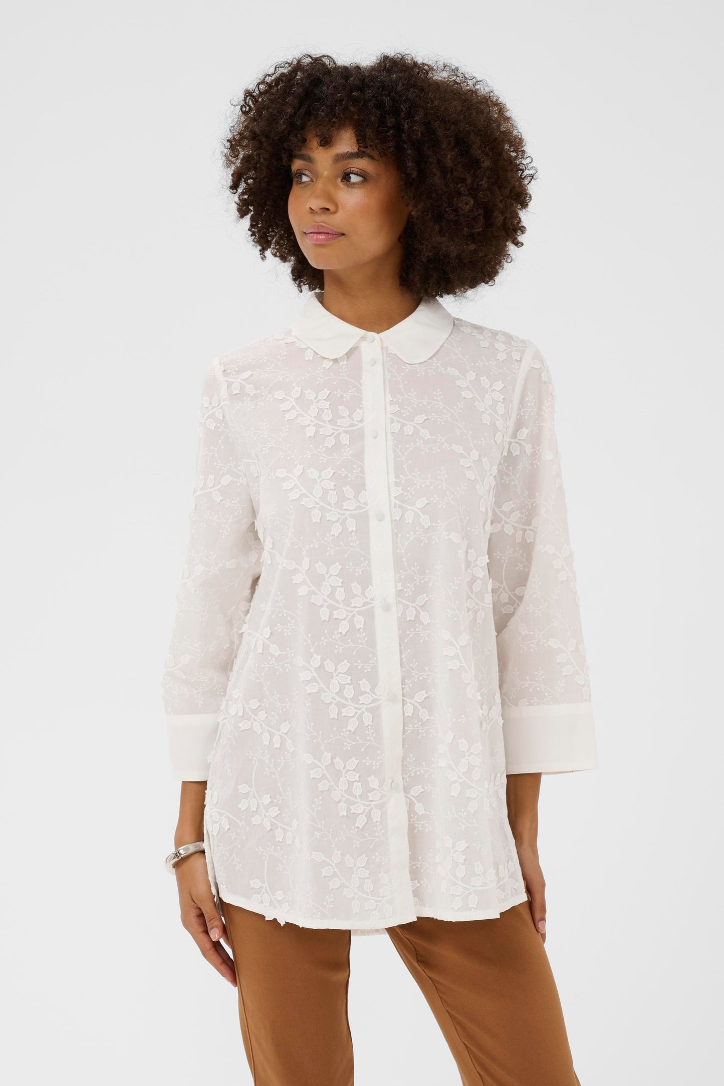 Neda Long Sleeve Shirt by Culture Tops Culture White