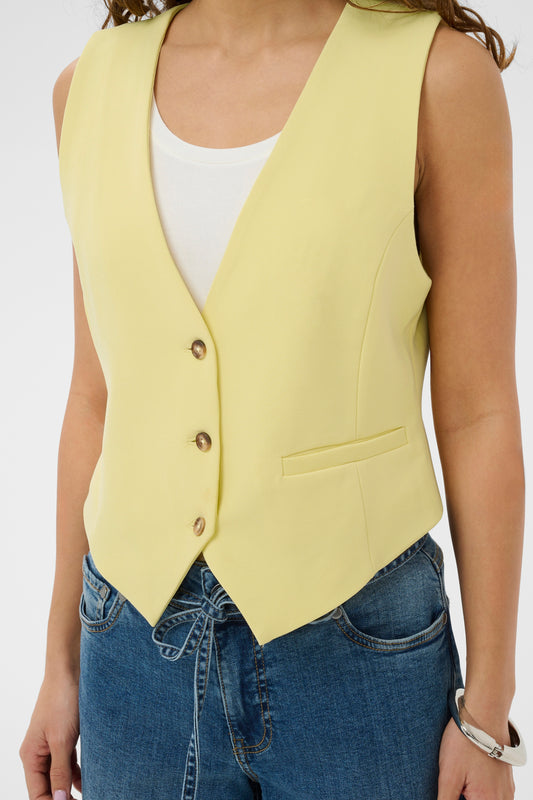 Nalina Waistcoat by Culture Vest Culture Lemon Yellow