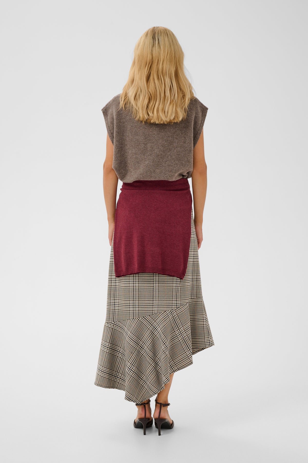 CUbirsen Long Skirt by Culture in Black Check - product image 6