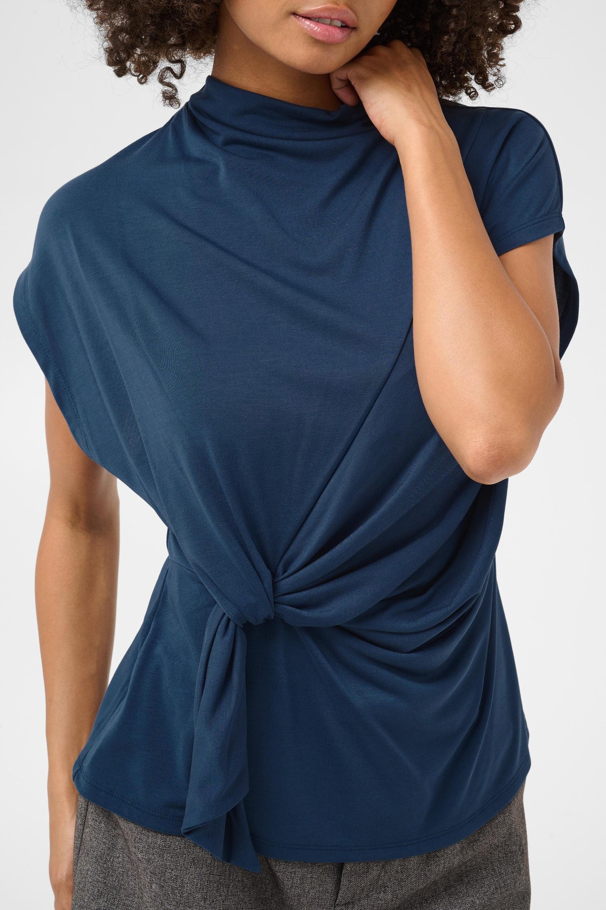 Philla Draped Short Sleeve Blouse by Culture Tops Culture