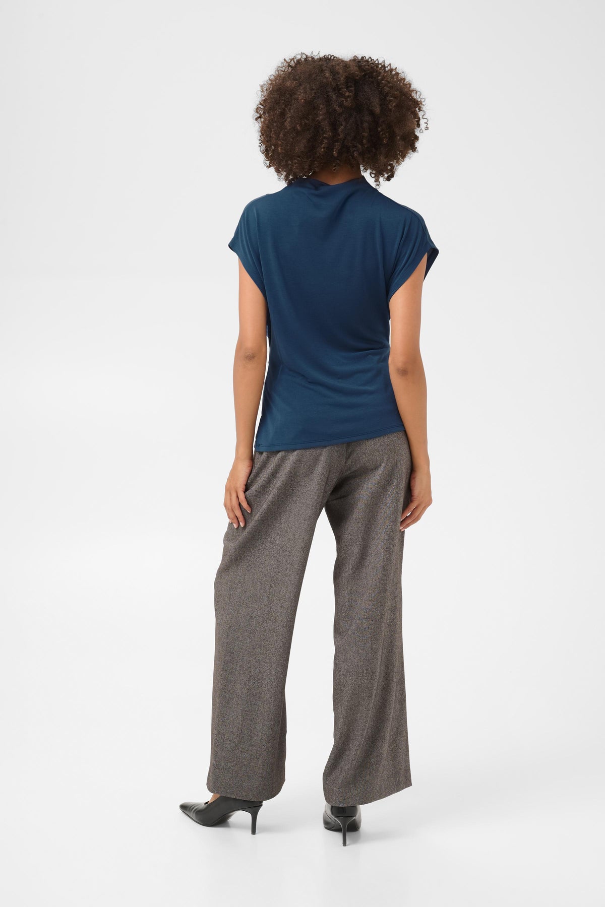 Philla Draped Short Sleeve Blouse by Culture Tops Culture
