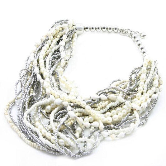 Multi Strand Pearl & Shell Necklace