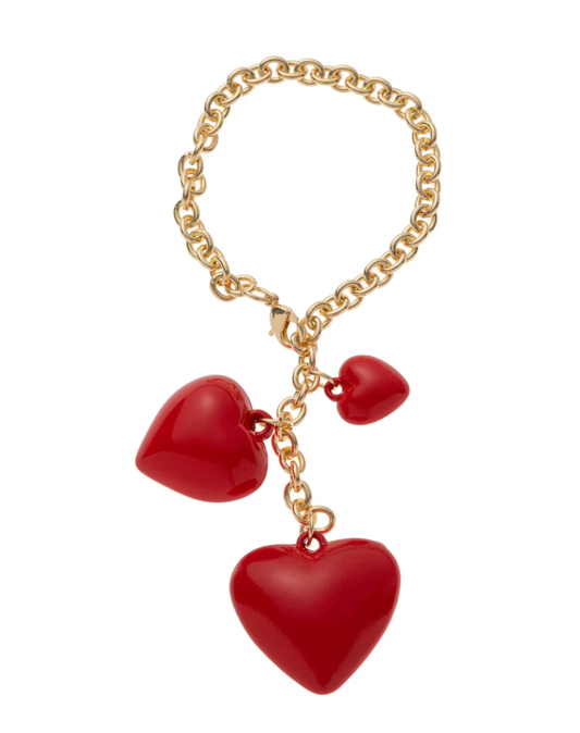 HoopLa - Have a Heart- Triple Heart Bracelet- Enamel HoopLa
