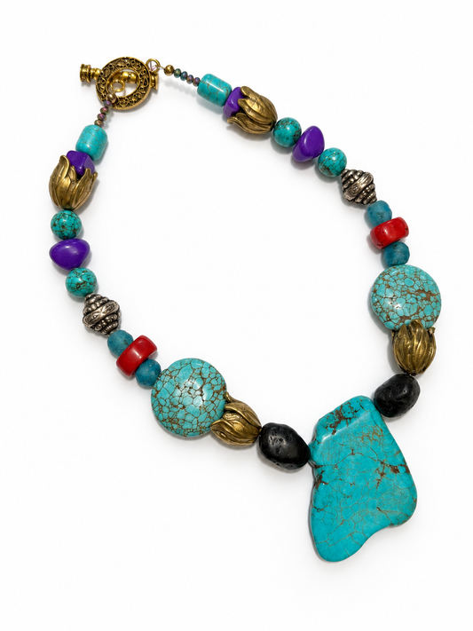 Turquoise & Brass in Colour by Rhondi Rocks Jewelry Rhondi Rocks