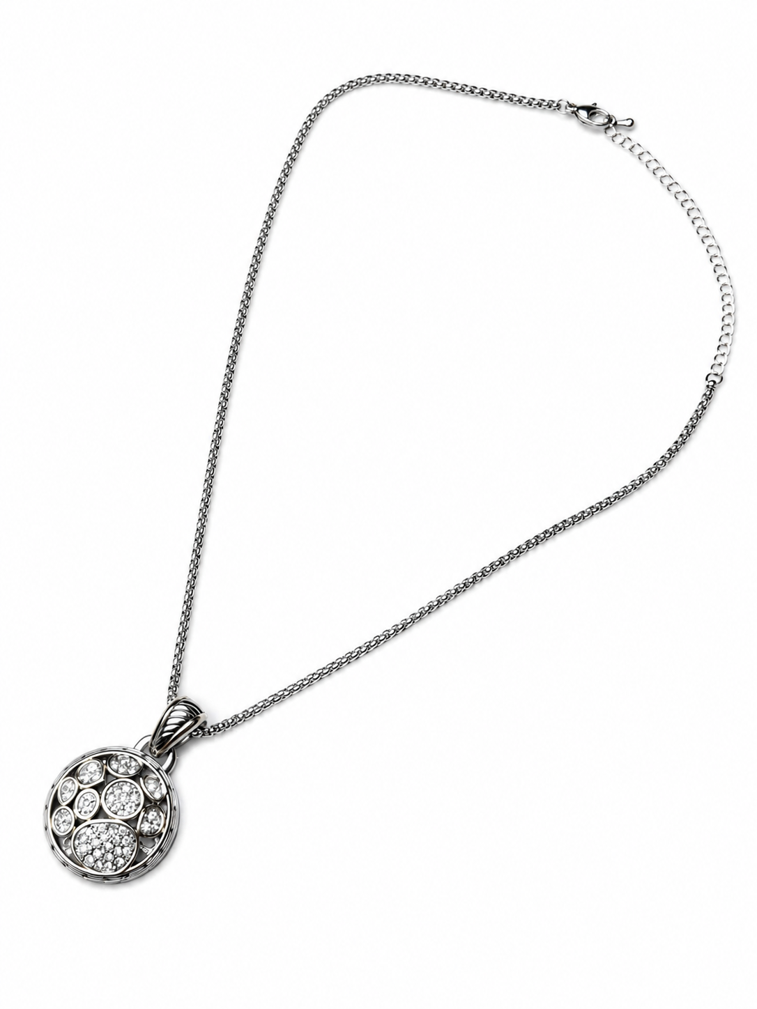Circle Crystal Pendant Necklace King of Glitz