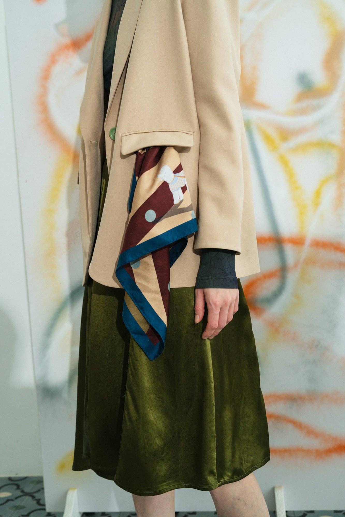 Silk Bandana by Lost Pattern NYC - Coffee Accessories Lost Pattern NYC