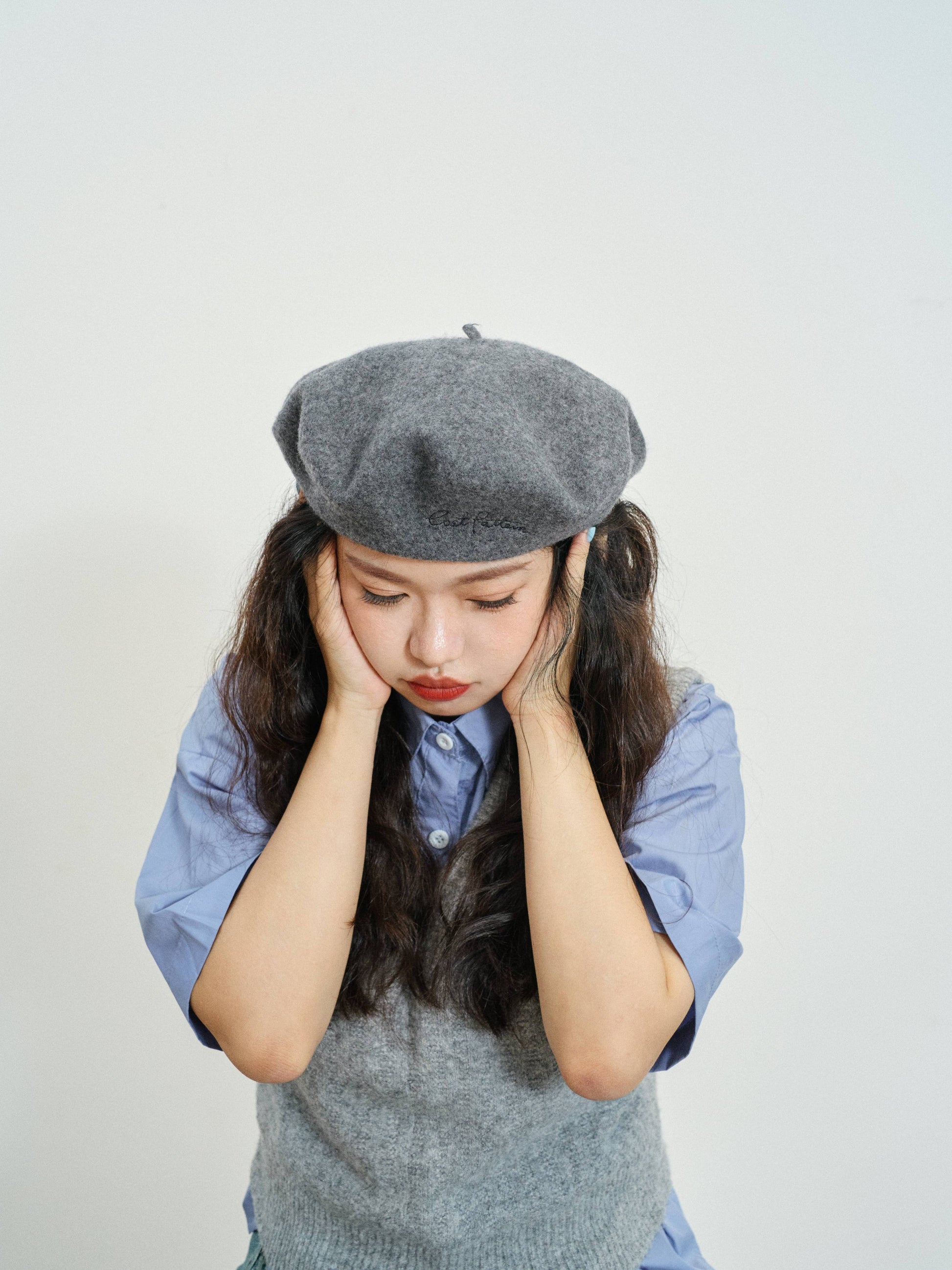 Wool Beret by Lost Pattern - Grey Accessories Lost Pattern NYC