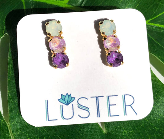 Trio Stick Swarovski Earrings by Luster Jewelry LUSTER