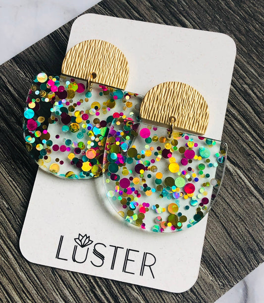 Confetti Disc Statement Earrings