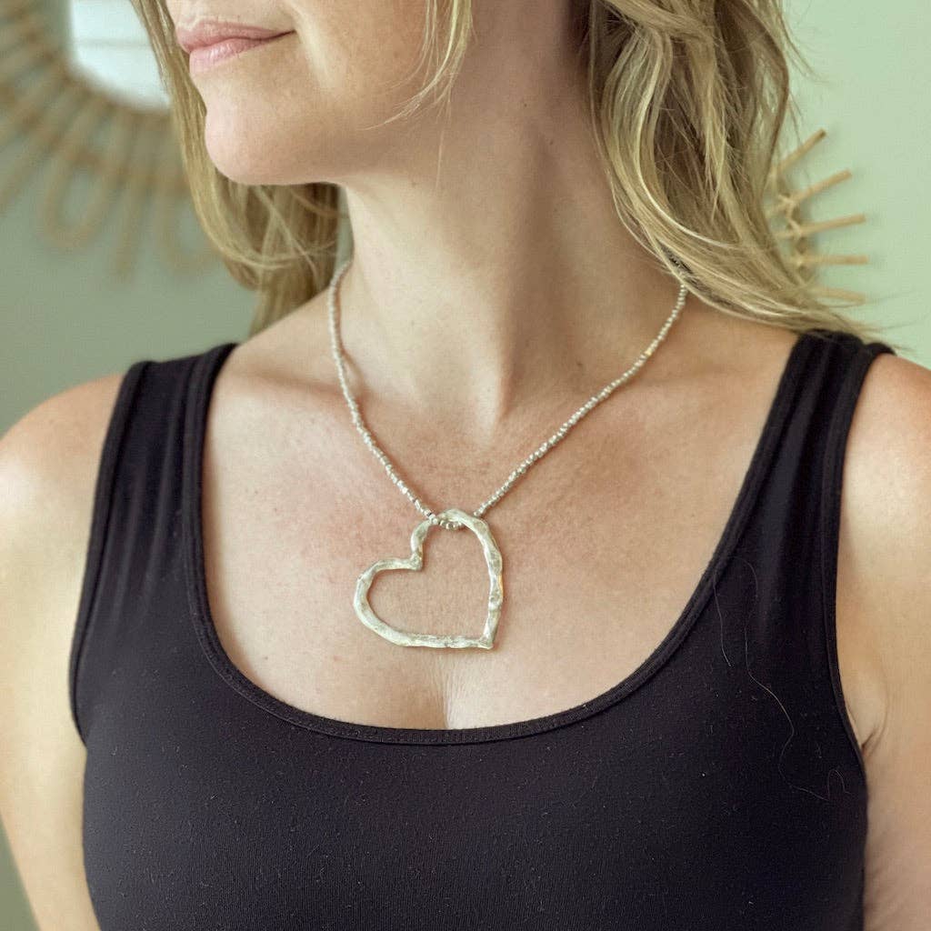 Open Heart Necklace Silver Plate by Susie Blue Jewelry Suzie Blue Canada