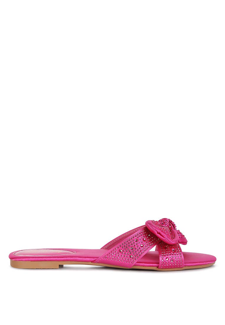 Rag Company - Fleurette Fushia Bow Flat Sandals