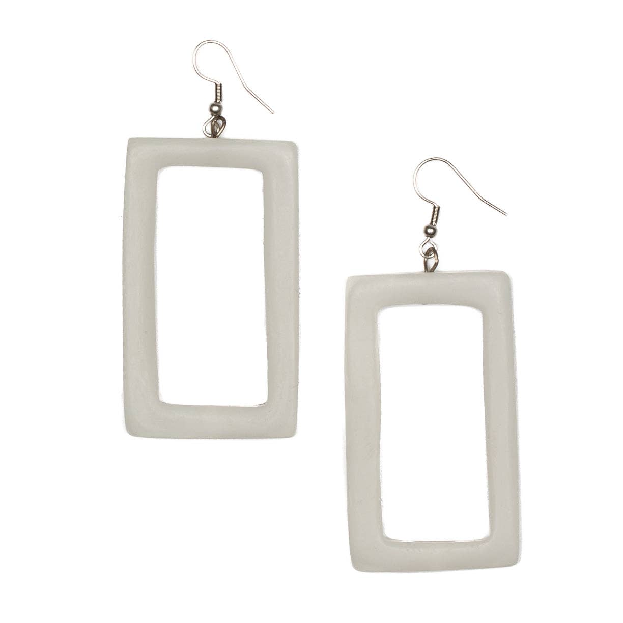 Rectangular Earring by Suzie Blue Canada Earrings Suzie Blue Canada Light Grey