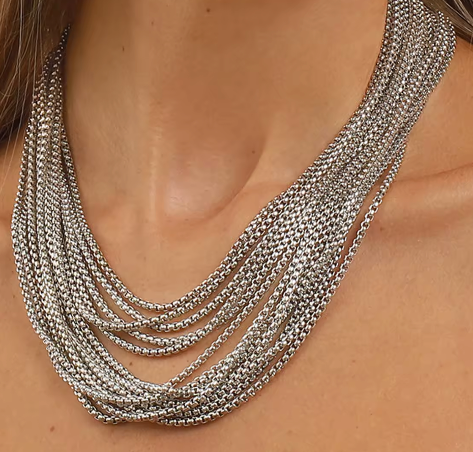 Declotee Layers and Layers Necklace by HoopLa Jewelry HoopLa Silver