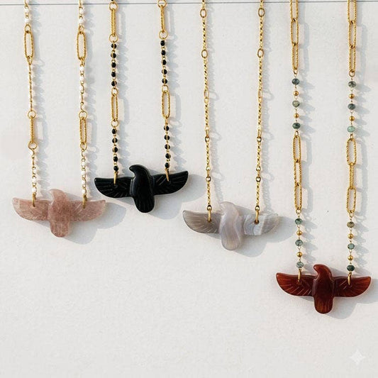 Stone Bird Necklace by HoopLa Jewelry HoopLa