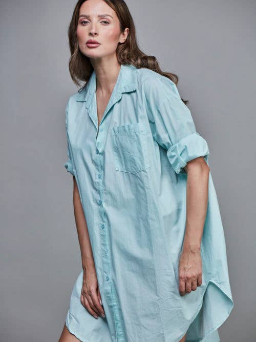 SixtyDays - Boyfriend Oversized Cotton Shirt - Mint