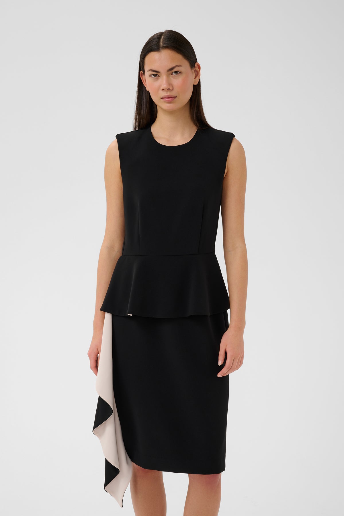 Charleene Fest Flounce Dress by InWear in Black — Cropped Front (500)