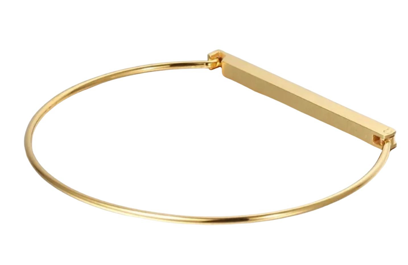 Gold Bar Bangle Bracelet Cuff by HoopLa Jewelry HoopLa