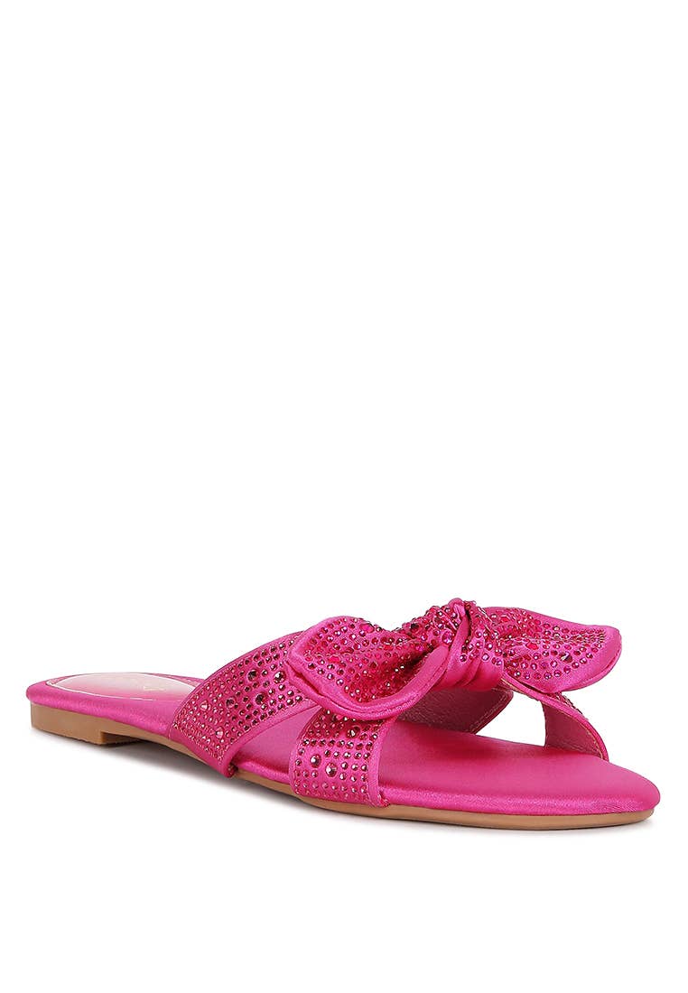 Rag Company - Fleurette Fushia Bow Flat Sandals